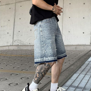 Gran oferta, pantalones cortos hechos a medida con diamantes de imitación para hombres, transpirables, MOQ bajo, pantalones cortos con diamantes de imitación para hombres para adultos - Product Image 3