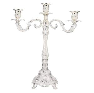 Chandelier à cinq bougies en aluminium au design moderne avec finition nickelée et base ronde pour la décoration de la maison - Product Image 4