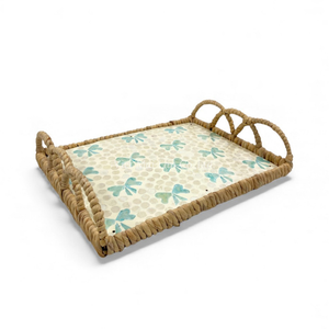 Plateau en nacre naturelle avec bord en jacinthe d'eau pour la décoration de table à la maison, service de nourriture en provenance du Vietnam - Product Image 4