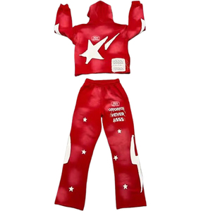 Haute Qualité Personnalisé En Détresse Patch Broderie Logo Lavage À L'acide Vintage Pull Évasé Sueurs Survêtement Lourd Pour Hommes - Product Image 5