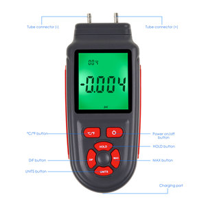 Digital Dual Differential Manometer Gas Pressure Tester Meter, Backlight 12 <strong>Selectable</strong> Units Air Pressure Gauge <strong>Data</strong> Storage - Product Image 6