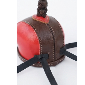 Leather Falconry Hood Brown With Red <b>Panel</b> Durable One Size All Seasons Hunting Equipment Solid Color Style Falconry Hood - Product Image 5