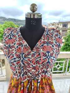 Vestido Indio de Verano sin Mangas, Vestido Tipo Skater de Algodón con Estampado a Mano, Vestido Ligero y Cómodo para Mujer - Product Image 5