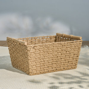 Lot de 2 Paniers Rectangulaires en Jacinthe d'Eau de 16 \ "X 12 \" X 13 \ "avec Poignées à Usage Multifonctionnel - Product Image 1