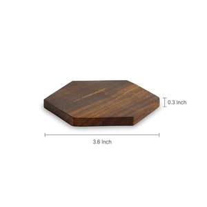 Heat Resistant Bohemian Style Eco-Friendly Wooden Coaster Set Handcrafted Beverage Coasters for Home Office <b>Desk</b> Wholesale Price - Product Image 3