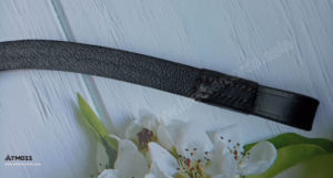 Bandas de cuero de cristal negro o marrón de calidad superior para caballos cosidas sin costuras - Product Image 6
