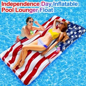 Hot Sale 2 in 1 Inflatable American Flag Pool Float Pong Game <b>Table</b> 6x3 Ft for 4th of July Party Water Games with 8 Balls - Product Image 4