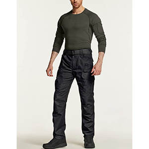 กางเกงยุทธวิธีผู้ชายกางเกงคาร์โก้กันน้ำมีกระเป๋าหลายช่องสำหรับกลางแจ้งกางเกงทำงานน้ำหนักเบาทนทาน - Product Image 3