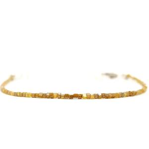 Yellow Diamond Gold Vintage <b>925</b> <b>Sterling</b> <b>Silver</b> <b>Bracelet</b> Handmade 100% Natural Faceted Rondelle Beads Personalized Jewelry Gift - Product Image 6
