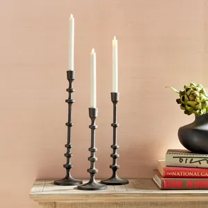 Bougeoirs coniques en métal de luxe Fer Mat Design Bougeoirs de Noël Lot de 3 Style Unique - Product Image 6