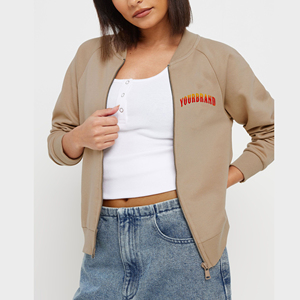 ¡Novedad de 2025! Chaqueta universitaria de lana de algodón 100% para mujer, chaqueta de invierno de Hip Hop con cremallera completa para mujer - Product Image 1