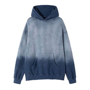 Sudadera con Capucha Oversize para Hombre, Personalizable ODM, Efecto Desgastado por el Sol, Sin Cordones, Diseño Nuevo, Lavado Ácido, Color Sólido, 100% Algodón - Product Image 1