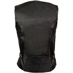 Chaleco clásico de cuero genuino para mujer de alta calidad, estilo Club, forros de algodón de punto, hecho a medida, informal, venta al por mayor, cremallera baja - Product Image 5