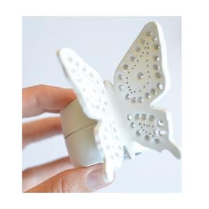 2024 haute qualité papillon blanc marbre serviette porte-anneau mariage décoratif tissu porte-anneau de table polyvalent stocké - Product Image 1