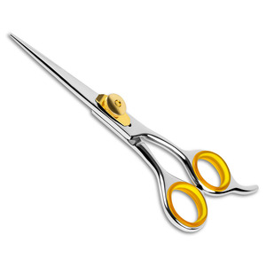 Ciseaux de coiffure en acier inoxydable en gros Ciseaux de salon de polissage miroir Vis réglable Lame droite Coupe de cheveux tranchante - Product Image 1