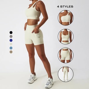 Conjunto deportivo y deportivo personalizado sin costuras para mujer de primavera y verano, conjunto deportivo y deportivo cómodo, conjunto de Yoga de Spandex, mallas para mujer - Product Image 2