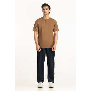 Camiseta Henley Casual para Hombre, Corte Regular, Tejido de Punto de 180 GSM, 85% Algodón, 15% Poliéster, Transpirable, Manga Corta, Estampada - Product Image 6