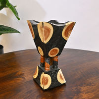 Brûleur d'encens Bakhoor en bois fait main avec incrustation de résine, support d'aromathérapie pour la maison, la prière, la méditation et la décoration
