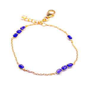 สร้อยข้อเท้าแบบปรับได้สำหรับสตรีอัญมณี Tanzanite ใส่ในงานแต่งงาน925เงินสเตอร์ลิงต่ำ - Product Image 3