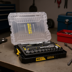 ชุดประแจบล็อกและอุปกรณ์เสริม Stanley ขนาด 1/4 นิ้ว รุ่นกลาง (48 ชิ้น) ใน Pro-Stack -tm- - Product Image 3