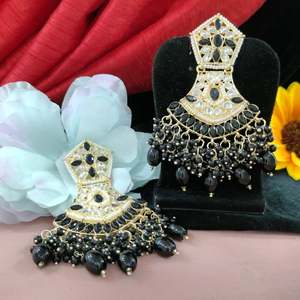 ต่างหูไข่มุก Regal Kundan เครื่องประดับแฟชั่นสำหรับงานแต่งงานและโอกาสพิเศษทางวัฒนธรรม - Product Image 3