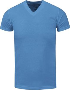 T-shirt en maille épaisse 100 % polyester pour homme, 6,2 oz, manches courtes, col en V, couleur unie, anti-plis, respirant, écologique - Product Image 6