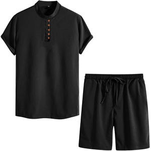 Custom 100% Cotton <b>Men's</b> <b>Zip</b> Hoodie <b>Shorts</b> Set High Quality 2 Piece Oversized Embroidery Tracksuit Active Bottoms Sweatsuit - Product Image 3