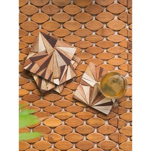Custom Marble <b>and</b> Acacia Wood <b>Coaster</b> <b>Set</b> Acacia Solid Wood <b>Coaster</b> <b>Coaster</b> <b>Set</b> with Holder Insulation Mat for Home - Product Image 4
