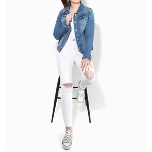 Veste en jean pour femme de haute qualité, personnalisée, respirante, élégante, bleu jean, vêtements d'extérieur décontractés, mode automne/hiver - Product Image 6