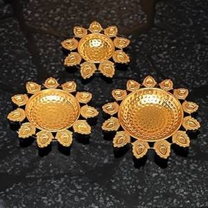 Bol décoratif rond en forme de Diya pour design indien moderne et unique fabriqué à la main d'Urli à bas prix - Product Image 1