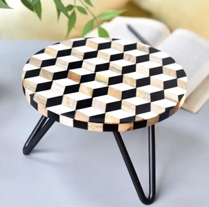 Base Redonda de Madera para Pastel, Diseño Más Reciente, Base de Metal, Super Calidad, Soporte de Madera de Mango de Una Sola Capa para Cupcakes - Product Image 5