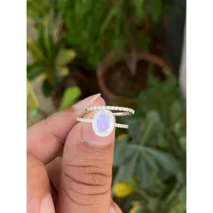 Oval Moonstone Ring 925 Sterling Silver Handmade Gemstone Ring Wholesale Jewelry Supplier - Product Image 1