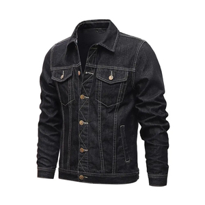 Veste en jean vintage pour hommes manteau en jean classique vêtements d'extérieur décontractés tissu en coton durable déchiré conception de lavage OEM fournisseur personnalisé - Product Image 1
