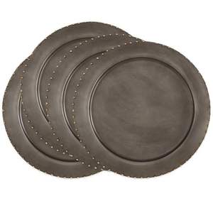 Élégante plaque de présentation en métal doré avec bord lisse, parfaite pour les couverts de table formels classiques et la décoration de banquet - Product Image 3