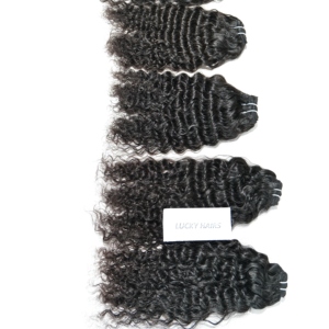 100% paquets de cheveux Remy indiens vierges bruts extensions de cheveux humains droits non transformés avec des vagues d'eau profondes - Product Image 4