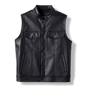 Gilet en cuir véritable respirant pour homme, style motard, hip-hop, ample, décontracté, sans manches, multi-poches, chaud, séchage rapide, pour l'hiver - Product Image 5