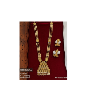 ชุด mangalsutra ชุบทองสำหรับผู้หญิงเครื่องประดับงานแต่งงานแบบดั้งเดิมของอินเดียพร้อมต่างหูที่เข้ากัน - Product Image 3