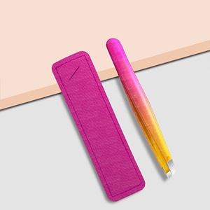 High Quality Customized Colorful <b>Makeup</b> Tweezers <b>Makeup</b> <b>Tool</b> Slanted Tip Stainless Steel Eyebrow Tweezers No Gaps - Product Image 3