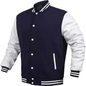 Men's Fashion Varsity <b>Jacket</b> Casual Regular Fit Letterman <b>Baseball</b> <b>Bomber</b> <b>Jackets</b> Fleece - Product Image 4