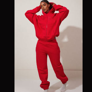 Streetwear <b>Women</b> Custom Logo Printed 2 Piece Set Sweatpants <b>Jogger</b> Sweat Suit Ladies Tracksuit Screen Printing Hoodie Trousers - Product Image 3