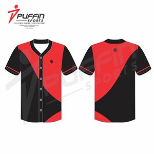 Maillot de baseball unisexe personnalisé 100 % polyester imprimé par transfert thermique, entièrement boutonné, respirant, uniforme d'équipe, conception gratuite - Product Image 1