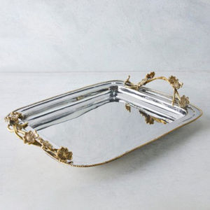 Bandeja de Metal de calidad Superior con mango dorado Mesa de diseño elegante Bandeja decorativa para servir alimentos Bandeja de mesa de café para uso en bodas - Product Image 4