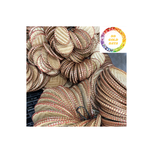 Bandeja de cesta de bambú redonda hecha a mano-Organizador sostenible para cocina o sala de estar - Product Image 1