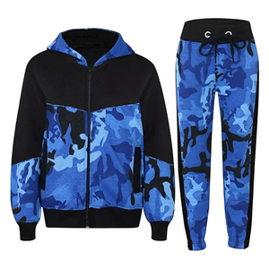 Customized Winter Streetwear <b>Camouflage</b> Zipper Tracksuit 100% Cotton Polyester Fleece Camo Design Zip Up Tracksuits For Unisex - Product Image 3