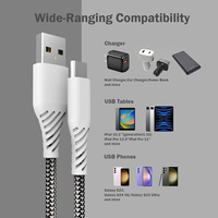 Cable USB-A USB-C de Carga Rápida de 60W con Diseño de Piel de Dragón, Carcasa de Metal y PVC, Certificado MFI, para Dispositivos iOS, Carga y Sincronización, Trenzado