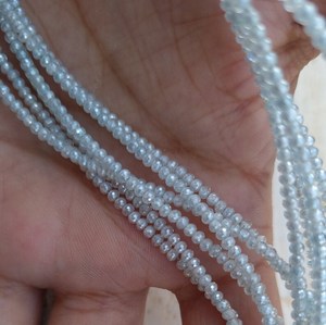 Perles de Moissanite bleu clair 2 MM/15.25 Ct/perles à facettes/fabrication de qualité AAA pour bijoux en Moissanite et collier de perles de Moissanite - Product Image 1