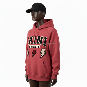 Sweat à capuche surdimensionné pour femme 320 GSM tissu polaire lourd doux brossé à l'intérieur Style décontracté Logo personnalisé broderie basiques pour femmes à capuche - Product Image 4