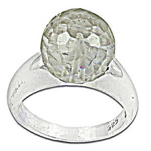 Bague en argent sterling 925 pour femme avec boule de cristal, cadeau élégant - Product Image 2