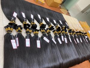 Couleur naturelle 100% cheveux humains, Extension de cheveux brésiliens vierges à bout serré, queue de cheval en vrac - Product Image 4