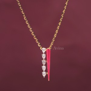 Pendentif en or 18 carats avec diamant de laboratoire certifié IGI taille poire et émail rouge |   Collier de fiançailles tendance en bijouterie fine - Product Image 4